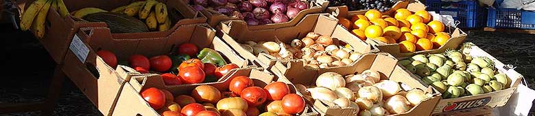 Fresh fruit and vegetables at the farmers market sundays in Los Llanos